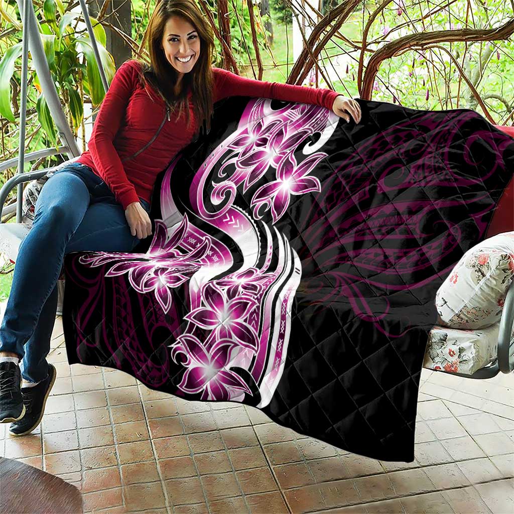 Plumeria Tribal Tattoo Quilt Pink Polynesian Pattern LT9 - Polynesian Pride