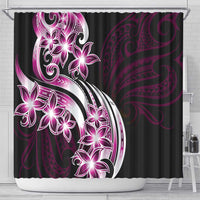 Plumeria Tribal Tattoo Shower Curtain Pink Polynesian Pattern LT9 - Polynesian Pride