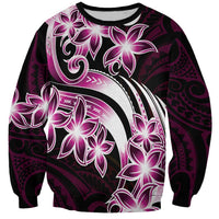 Plumeria Tribal Tattoo Sweatshirt Pink Polynesian Pattern