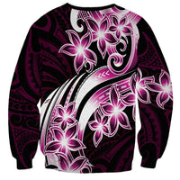 Plumeria Tribal Tattoo Sweatshirt Pink Polynesian Pattern