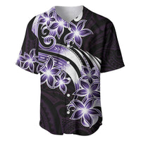 Plumeria Tribal Tattoo Baseball Jersey Purple Polynesian Pattern LT9 Purple - Polynesian Pride