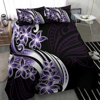 Plumeria Tribal Tattoo Bedding Set Purple Polynesian Pattern LT9 - Polynesian Pride