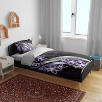 Plumeria Tribal Tattoo Bedding Set Purple Polynesian Pattern LT9 - Polynesian Pride