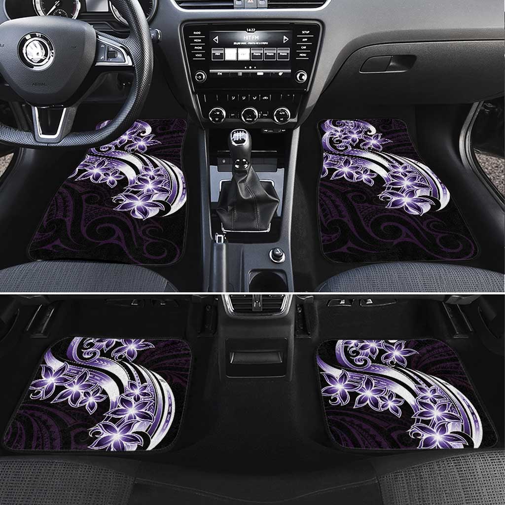 Plumeria Tribal Tattoo Car Mats Purple Polynesian Pattern