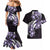 Plumeria Tribal Tattoo Couples Matching Mermaid Dress and Hawaiian Shirt Purple Polynesian Pattern