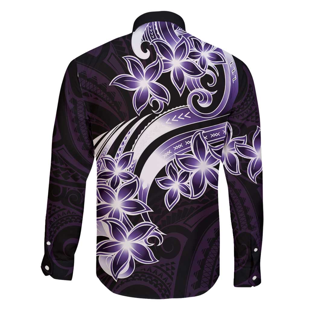 Plumeria Tribal Tattoo Family Matching Mermaid Dress and Hawaiian Shirt Purple Polynesian Pattern