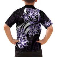 Plumeria Tribal Tattoo Family Matching Puletasi and Hawaiian Shirt Purple Polynesian Pattern LT9 - Polynesian Pride