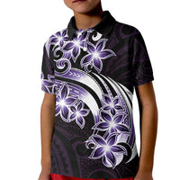 Plumeria Tribal Tattoo Kid Polo Shirt Purple Polynesian Pattern LT9 Kid Purple - Polynesian Pride