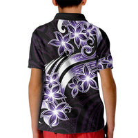 Plumeria Tribal Tattoo Kid Polo Shirt Purple Polynesian Pattern LT9 - Polynesian Pride