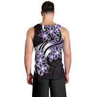 Plumeria Tribal Tattoo Men Tank Top Purple Polynesian Pattern