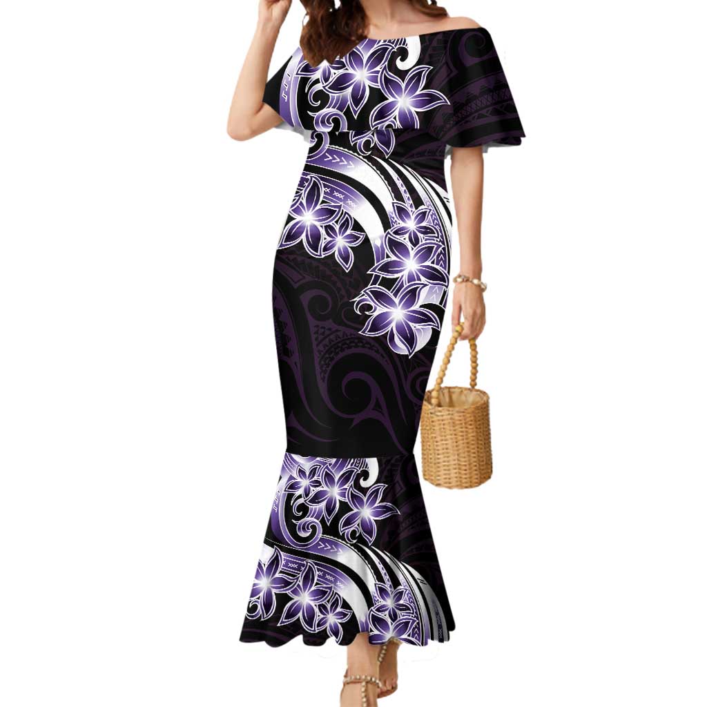 Plumeria Tribal Tattoo Mermaid Dress Purple Polynesian Pattern LT9 Women Purple - Polynesian Pride