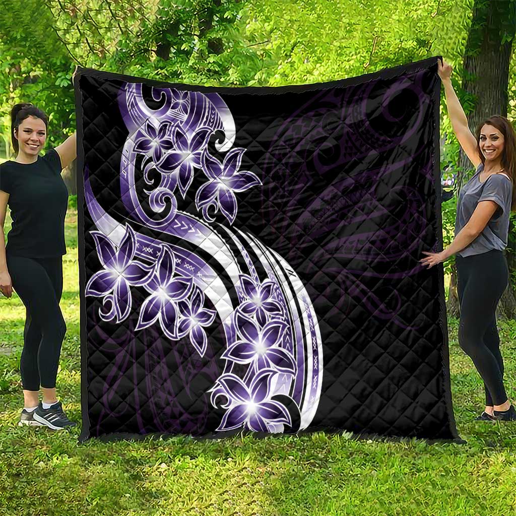 Plumeria Tribal Tattoo Quilt Purple Polynesian Pattern LT9 - Polynesian Pride