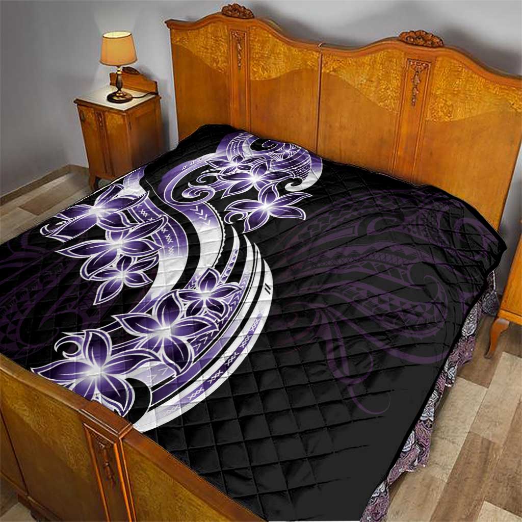 Plumeria Tribal Tattoo Quilt Purple Polynesian Pattern LT9 - Polynesian Pride