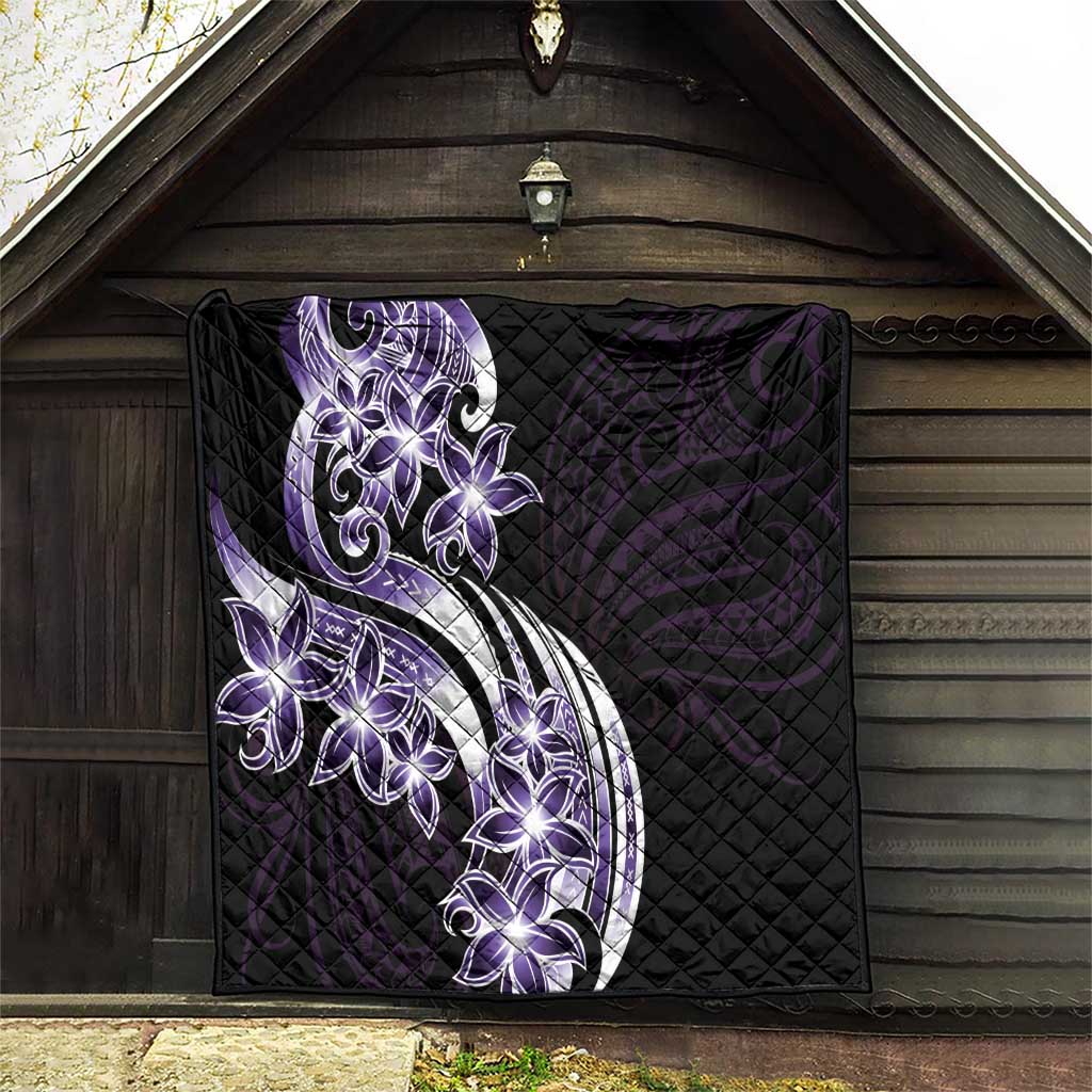 Plumeria Tribal Tattoo Quilt Purple Polynesian Pattern LT9 - Polynesian Pride