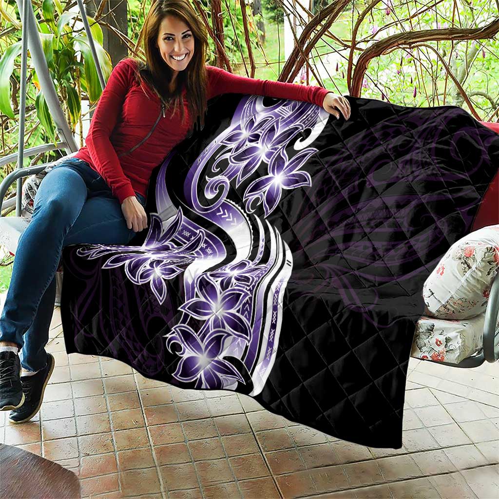 Plumeria Tribal Tattoo Quilt Purple Polynesian Pattern LT9 - Polynesian Pride