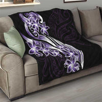 Plumeria Tribal Tattoo Quilt Purple Polynesian Pattern LT9 - Polynesian Pride