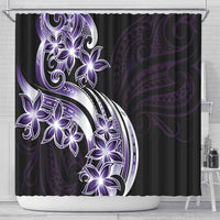 Plumeria Tribal Tattoo Shower Curtain Purple Polynesian Pattern LT9 - Polynesian Pride