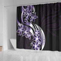 Plumeria Tribal Tattoo Shower Curtain Purple Polynesian Pattern LT9 - Polynesian Pride