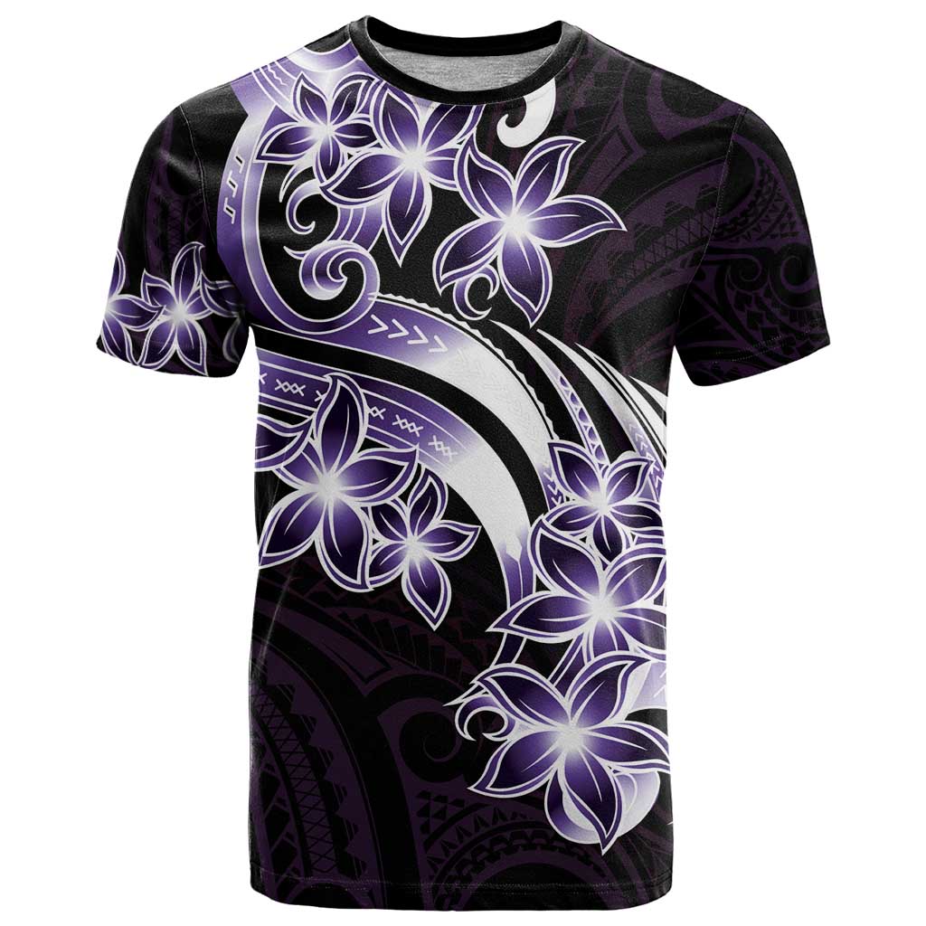Plumeria Tribal Tattoo T Shirt Purple Polynesian Pattern LT9 Purple - Polynesian Pride