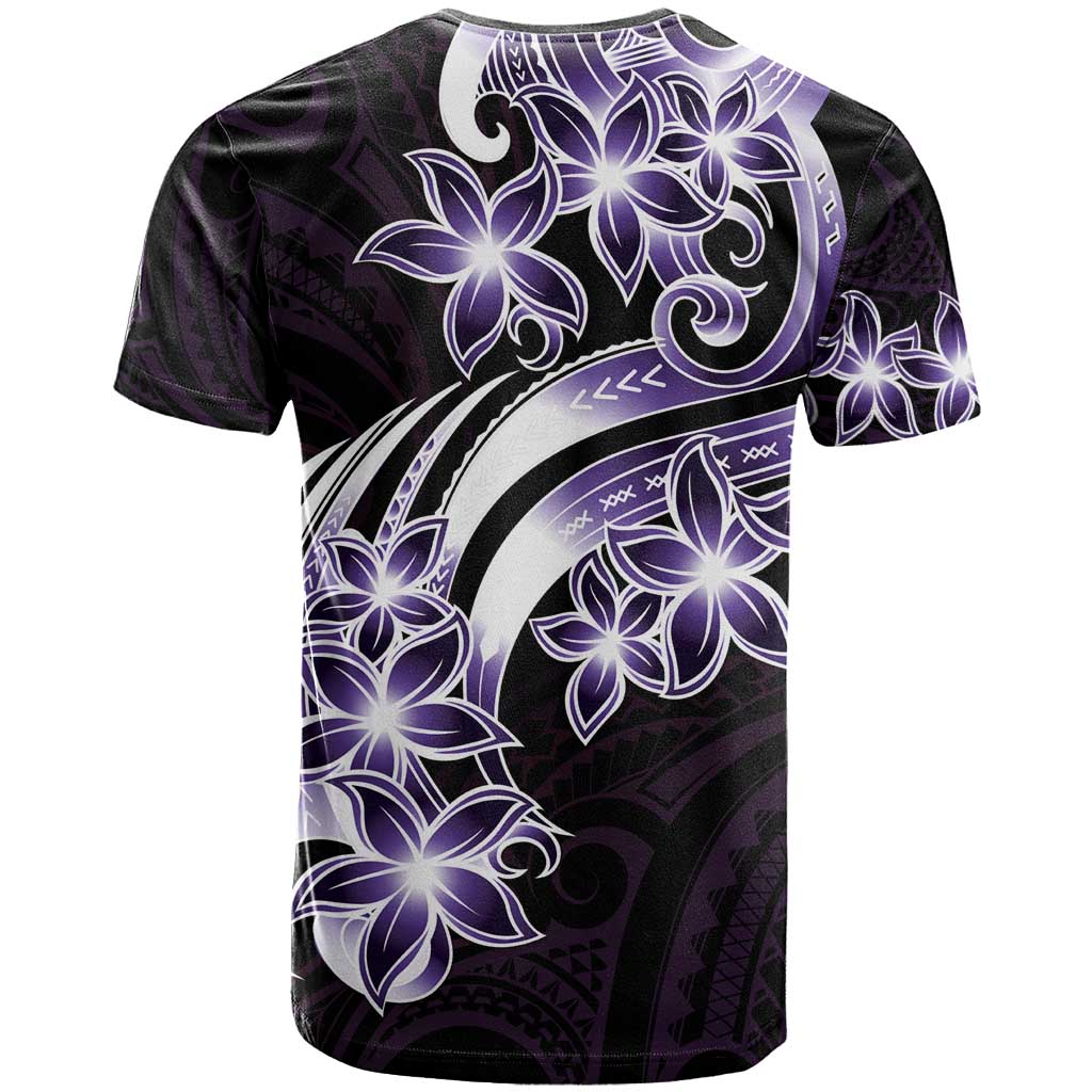 Plumeria Tribal Tattoo T Shirt Purple Polynesian Pattern LT9 - Polynesian Pride