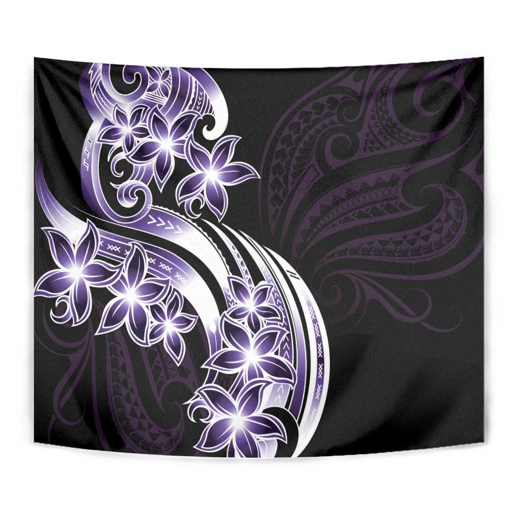 Plumeria Tribal Tattoo Tapestry Purple Polynesian Pattern LT9 - Polynesian Pride