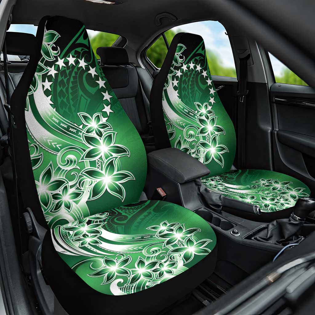 Cook Islands Tattoo Car Seat Cover Plumeria Polynesian Pattern LT9 One Size Green - Polynesian Pride