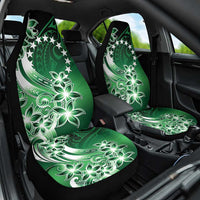 Cook Islands Tattoo Car Seat Cover Plumeria Polynesian Pattern LT9 One Size Green - Polynesian Pride