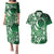Cook Islands Tattoo Couples Matching Puletasi and Hawaiian Shirt Plumeria Polynesian Pattern