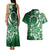 Cook Islands Tattoo Couples Matching Tank Maxi Dress and Hawaiian Shirt Plumeria Polynesian Pattern