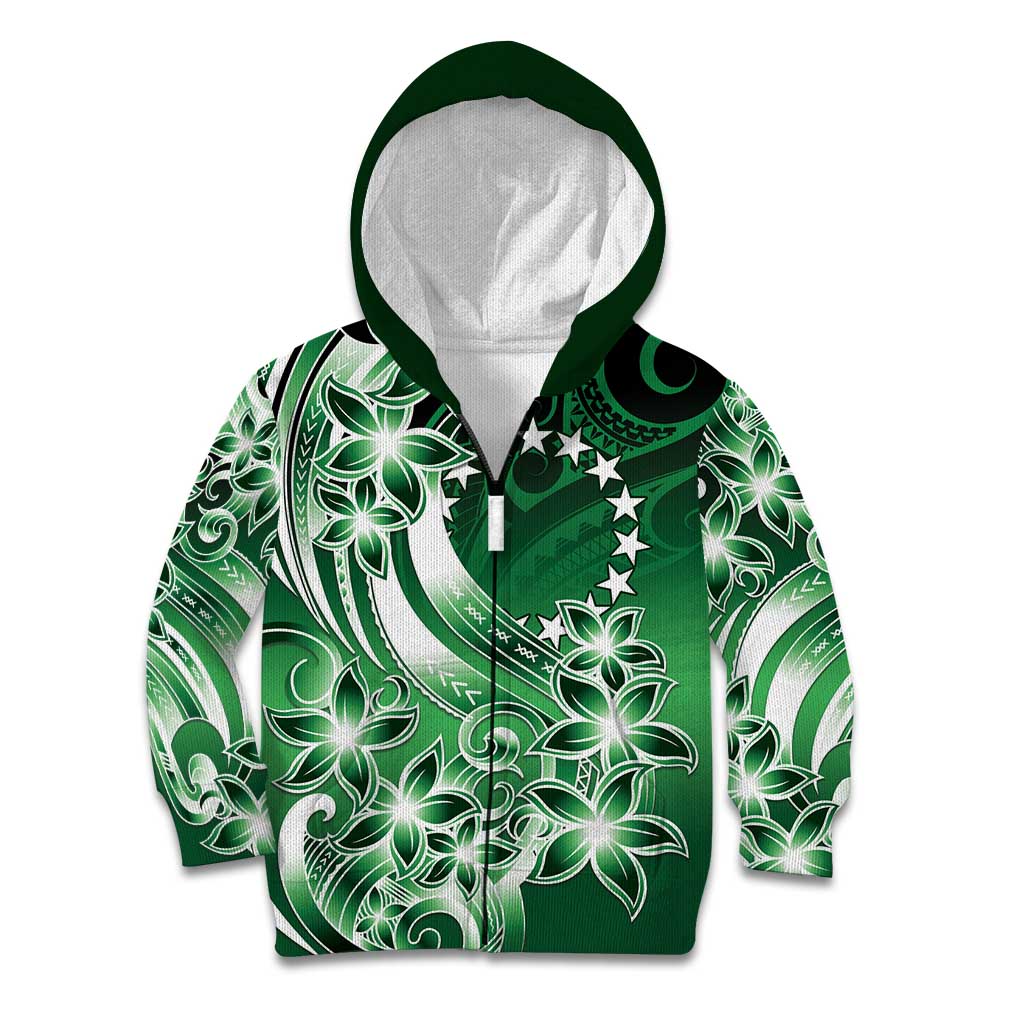 Cook Islands Tattoo Kid Hoodie Plumeria Polynesian Pattern