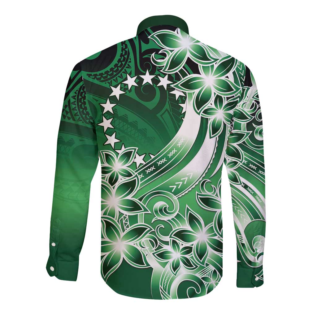 Cook Islands Tattoo Long Sleeve Button Shirt Plumeria Polynesian Pattern LT9 - Polynesian Pride