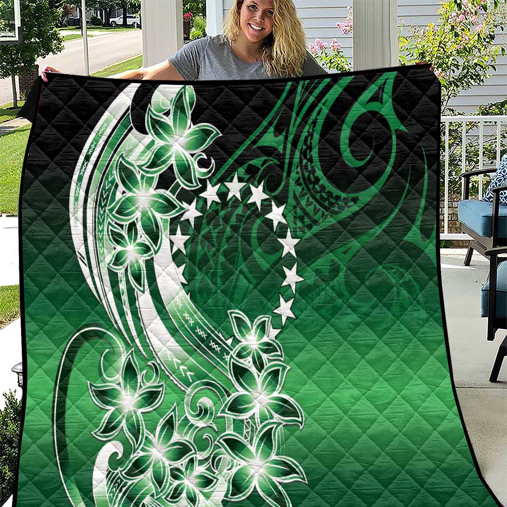 Cook Islands Tattoo Quilt Plumeria Polynesian Pattern LT9 Green - Polynesian Pride