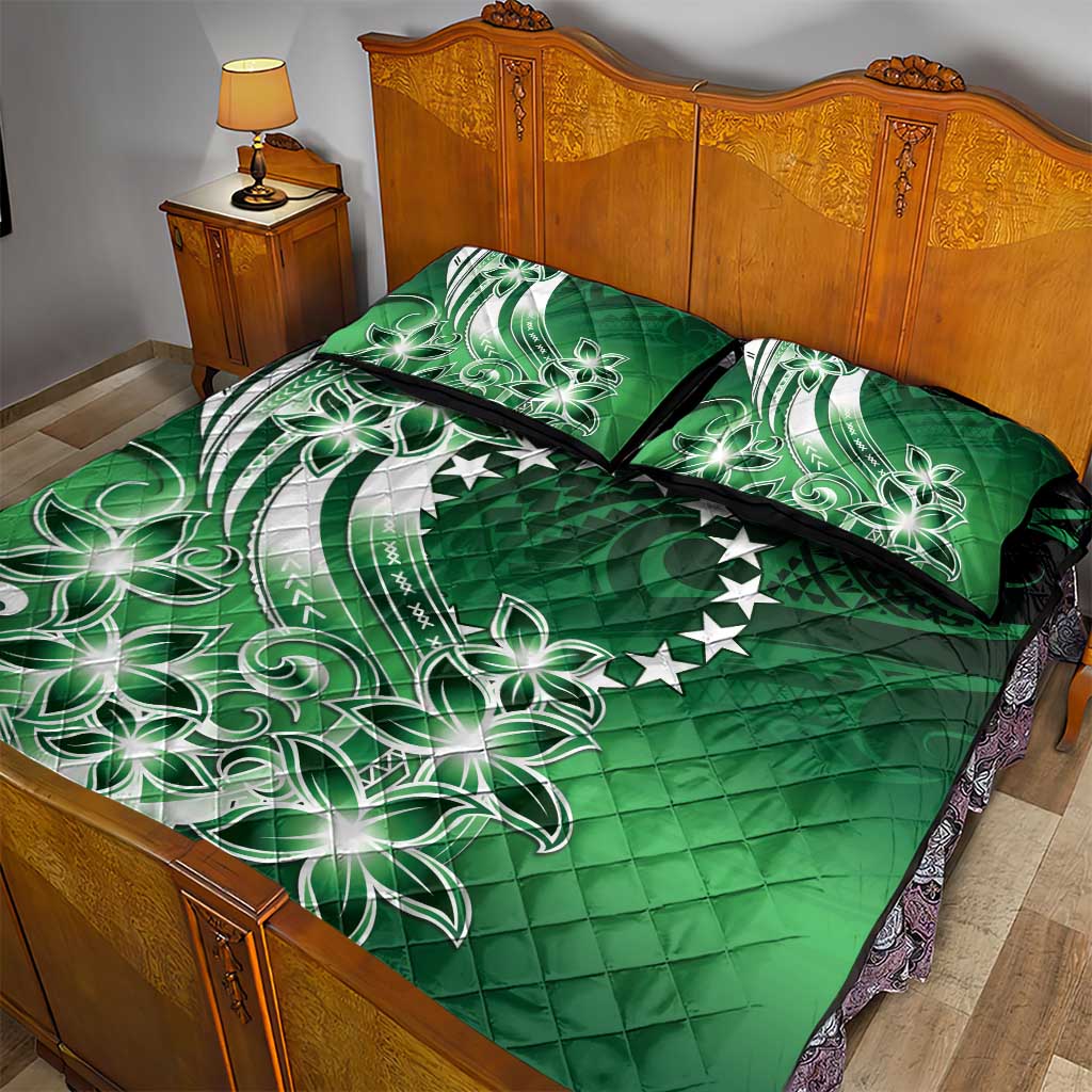 Cook Islands Tattoo Quilt Bed Set Plumeria Polynesian Pattern