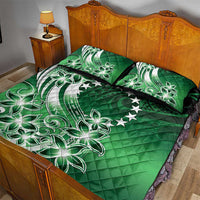Cook Islands Tattoo Quilt Bed Set Plumeria Polynesian Pattern