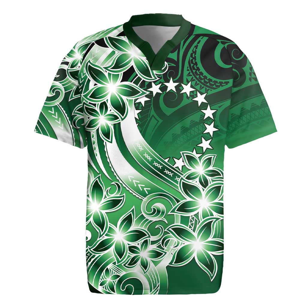 Cook Islands Tattoo Rugby Jersey Plumeria Polynesian Pattern