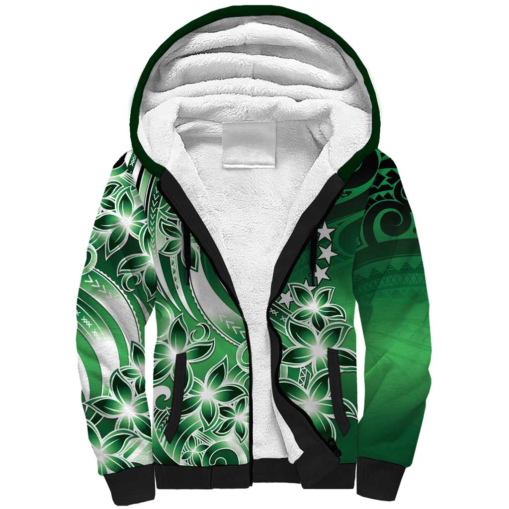 Cook Islands Tattoo Sherpa Hoodie Plumeria Polynesian Pattern