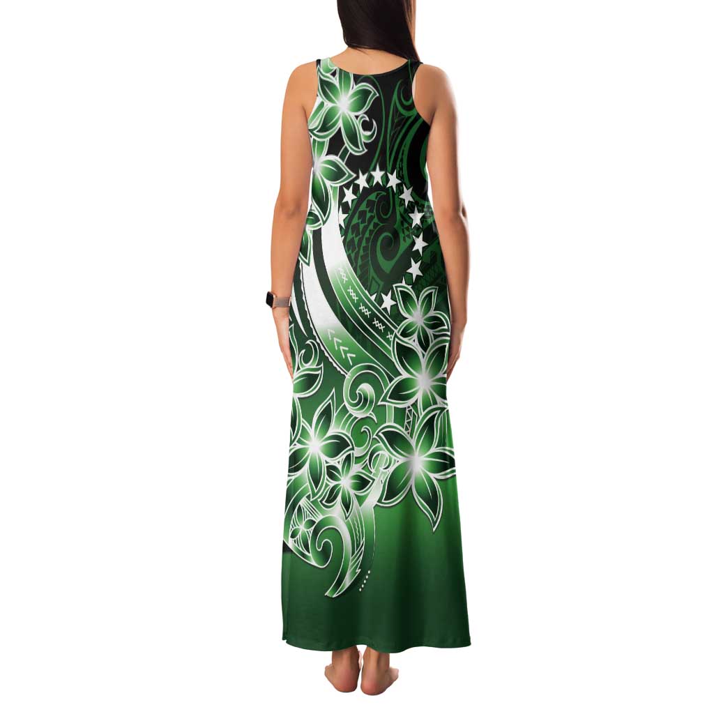 Cook Islands Tattoo Tank Maxi Dress Plumeria Polynesian Pattern