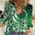 Cook Islands Tattoo Women Casual Shirt Plumeria Polynesian Pattern