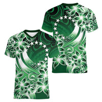 Cook Islands Tattoo Women V-Neck T-Shirt Plumeria Polynesian Pattern LT9 - Polynesian Pride