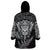 New Zealand Rugby Wearable Blanket Hoodie Silver Fern All Black Mix Ta Moko White Style LT9 - Polynesian Pride