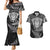 Personalised New Zealand Rugby Couples Matching Mermaid Dress and Hawaiian Shirt Silver Fern All Black Mix Ta Moko White Style LT9 White - Polynesian Pride