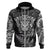 Personalised New Zealand Rugby Hoodie Silver Fern All Black Mix Ta Moko White Style LT9 - Polynesian Pride