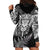 Personalised New Zealand Rugby Hoodie Dress Silver Fern All Black Mix Ta Moko White Style LT9 - Polynesian Pride