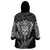 Personalised New Zealand Rugby Wearable Blanket Hoodie Silver Fern All Black Mix Ta Moko White Style LT9 - Polynesian Pride