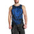 New Zealand Rugby Men Tank Top Silver Fern All Black Mix Ta Moko Blue Style LT9 - Polynesian Pride