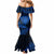 New Zealand Rugby Mermaid Dress Silver Fern All Black Mix Ta Moko Blue Style LT9 - Polynesian Pride