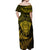 New Zealand Rugby Off Shoulder Maxi Dress Silver Fern All Black Mix Ta Moko Gold Style LT9 - Polynesian Pride