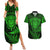 New Zealand Rugby Couples Matching Summer Maxi Dress and Hawaiian Shirt Silver Fern All Black Mix Ta Moko Green Style LT9 Green - Polynesian Pride