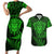 New Zealand Rugby Couples Matching Short Sleeve Bodycon Dress and Hawaiian Shirt Silver Fern All Black Mix Ta Moko Green Style LT9 Green - Polynesian Pride