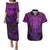 New Zealand Rugby Couples Matching Puletasi Dress and Hawaiian Shirt Silver Fern All Black Mix Ta Moko Purple Style LT9 Purple - Polynesian Pride